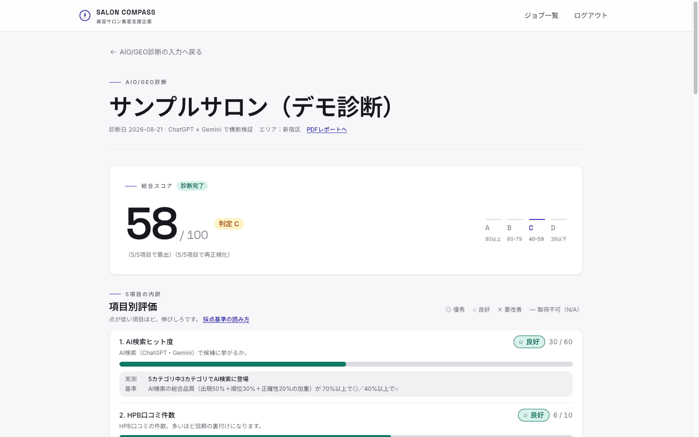 サロン向けAI診断ツール
